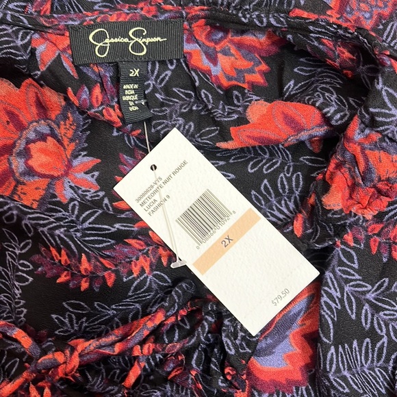 NWT Jessica Simpson Lucia Lace Up Blouse - Picture 12 of 13